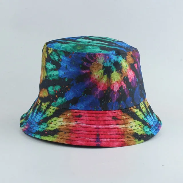 Rainbow Tie-Dyed Reversible Bucket Hat