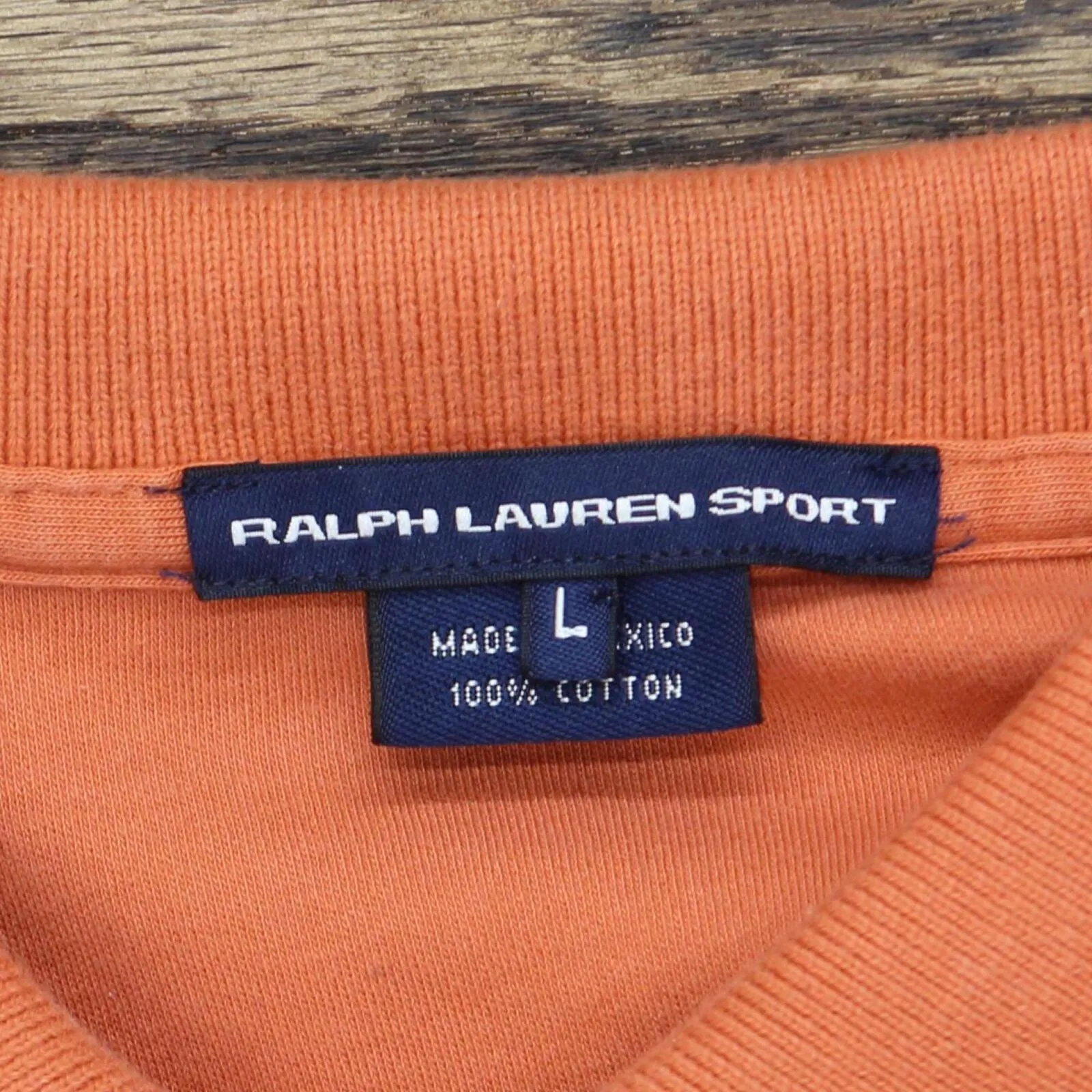 Ralph Lauren Sport Womens Vintage Long Sleeve Polo Shirt Red Orange L