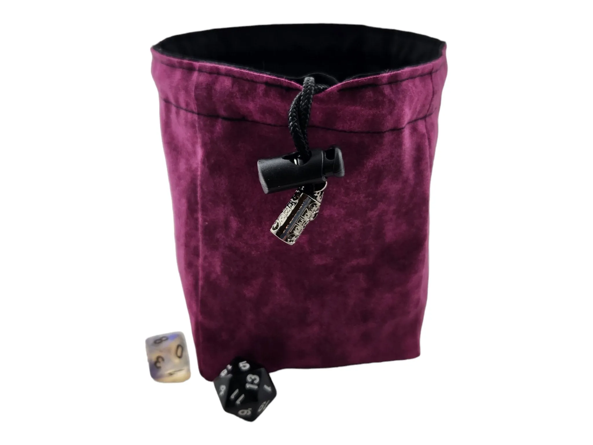 Raven skull and floral dice bag