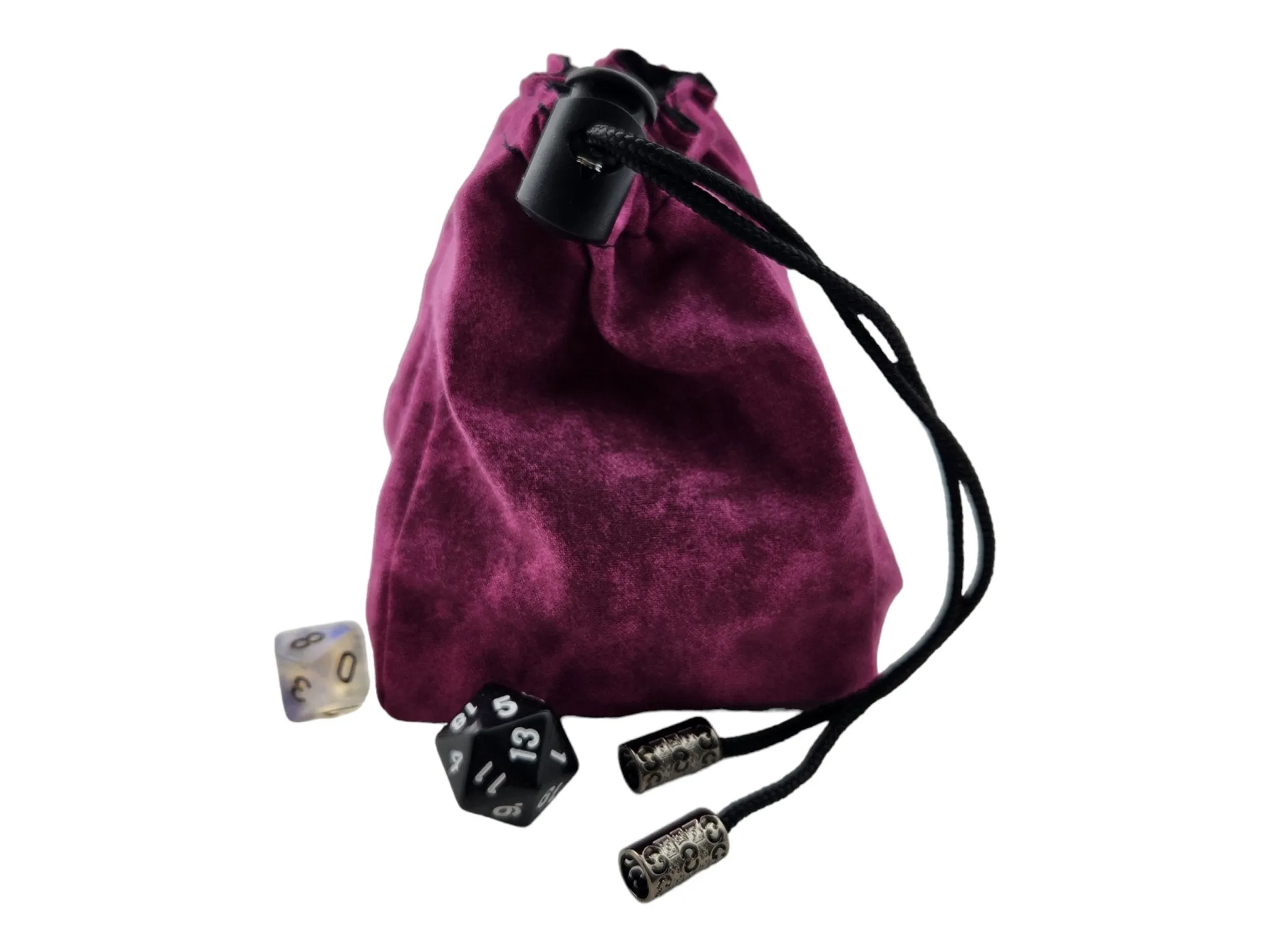 Raven skull and floral dice bag
