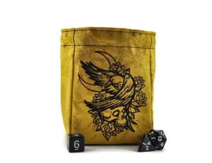 raven, skull and moon dice bag