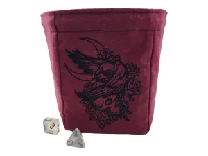 Raven, skull and moon dice bag