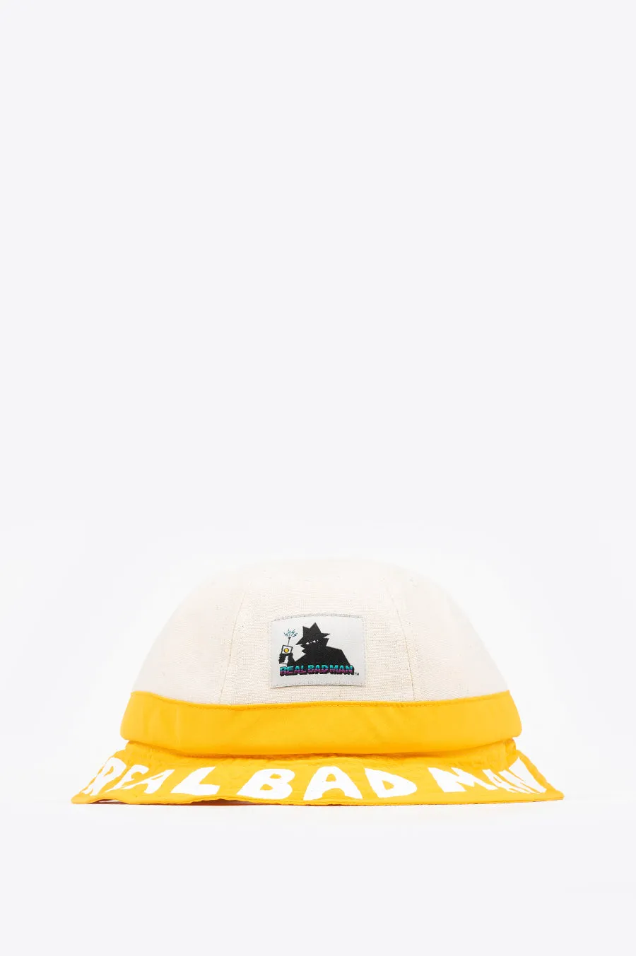 REAL BAD MAN DUO TONED BELL BUCKET HAT NATURAL YELLOW