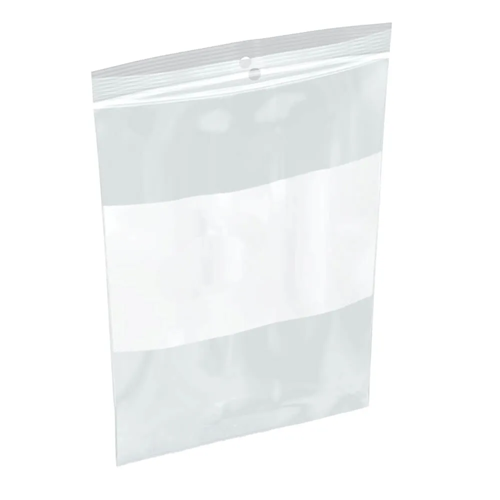 Reclosable Poly Bags - White Block - 6" x 9" - 2 Mil - 1,000 / Box - 4,000 / Case