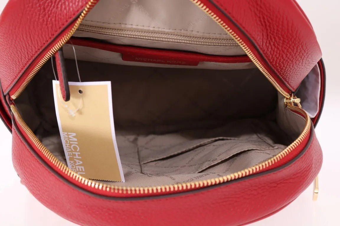Red ABBEY Studded Backpack