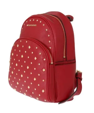 Red ABBEY Studded Backpack