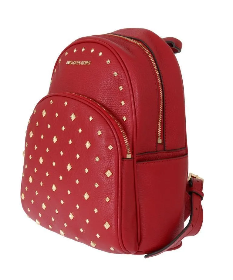 Red ABBEY Studded Backpack