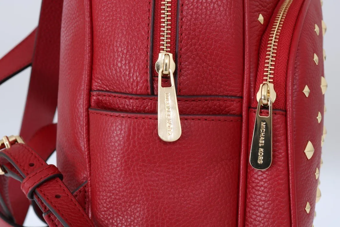 Red ABBEY Studded Backpack