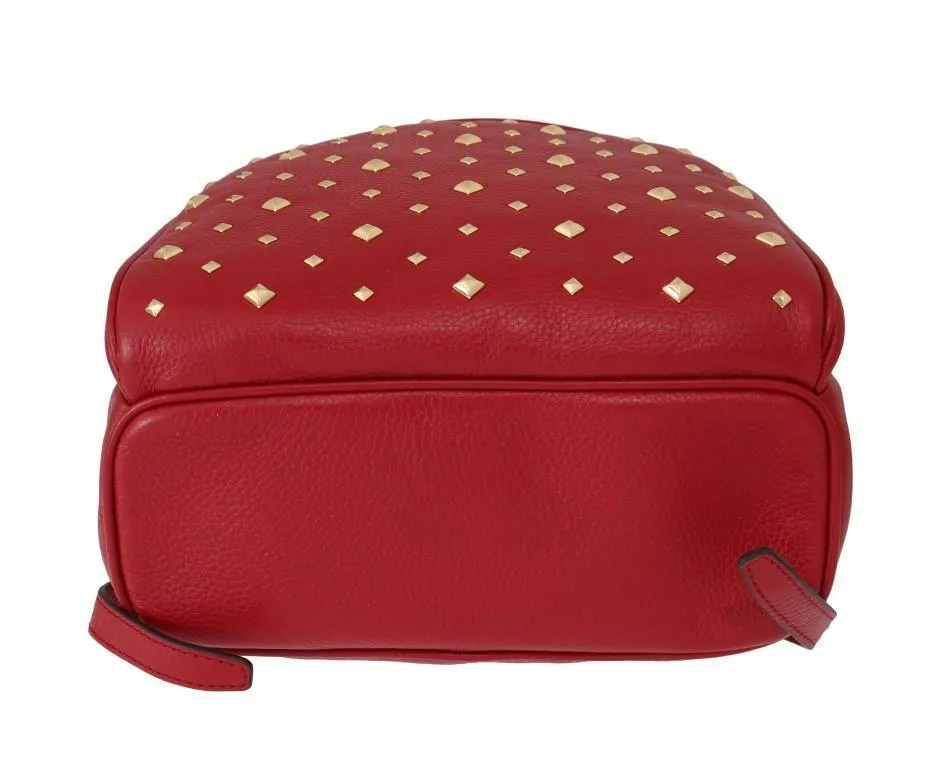 Red ABBEY Studded Backpack