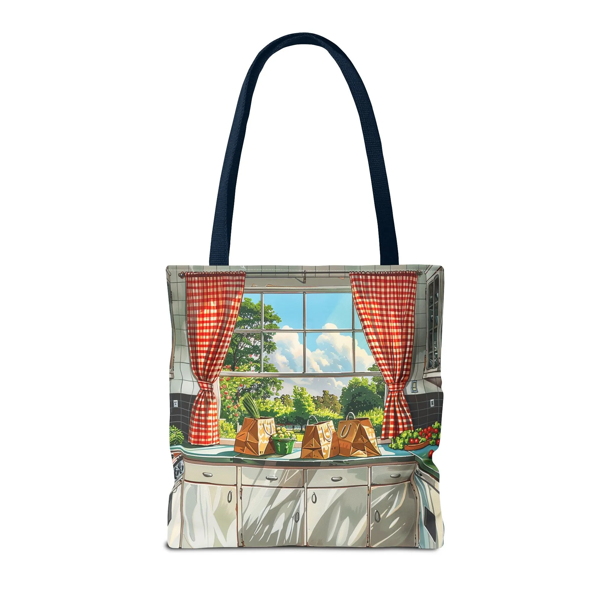 Retro Kitchen Charm Tote Bag - Step Back in Time with a Splash of Retro Fun! Available in 3 sizes.