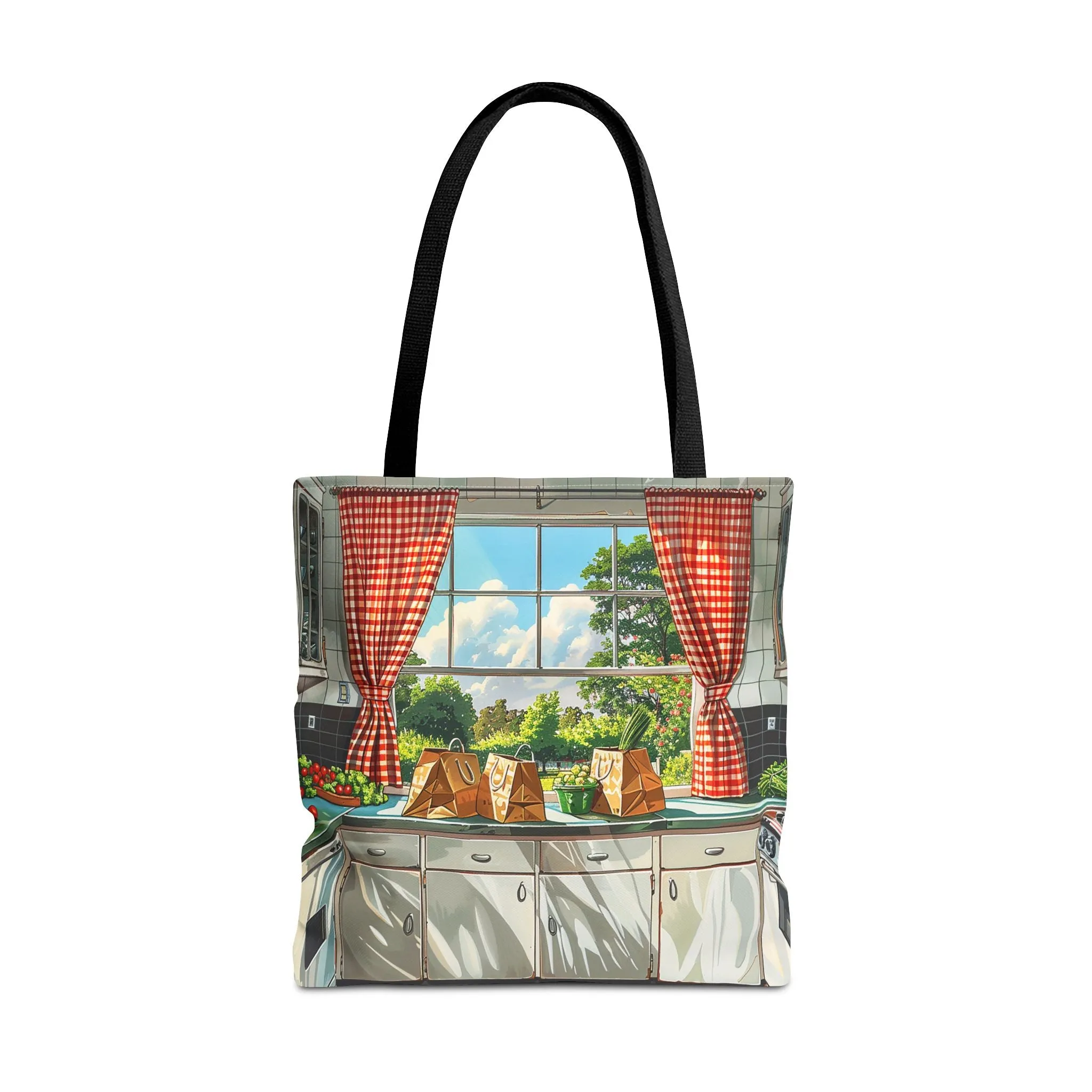 Retro Kitchen Charm Tote Bag - Step Back in Time with a Splash of Retro Fun! Available in 3 sizes.
