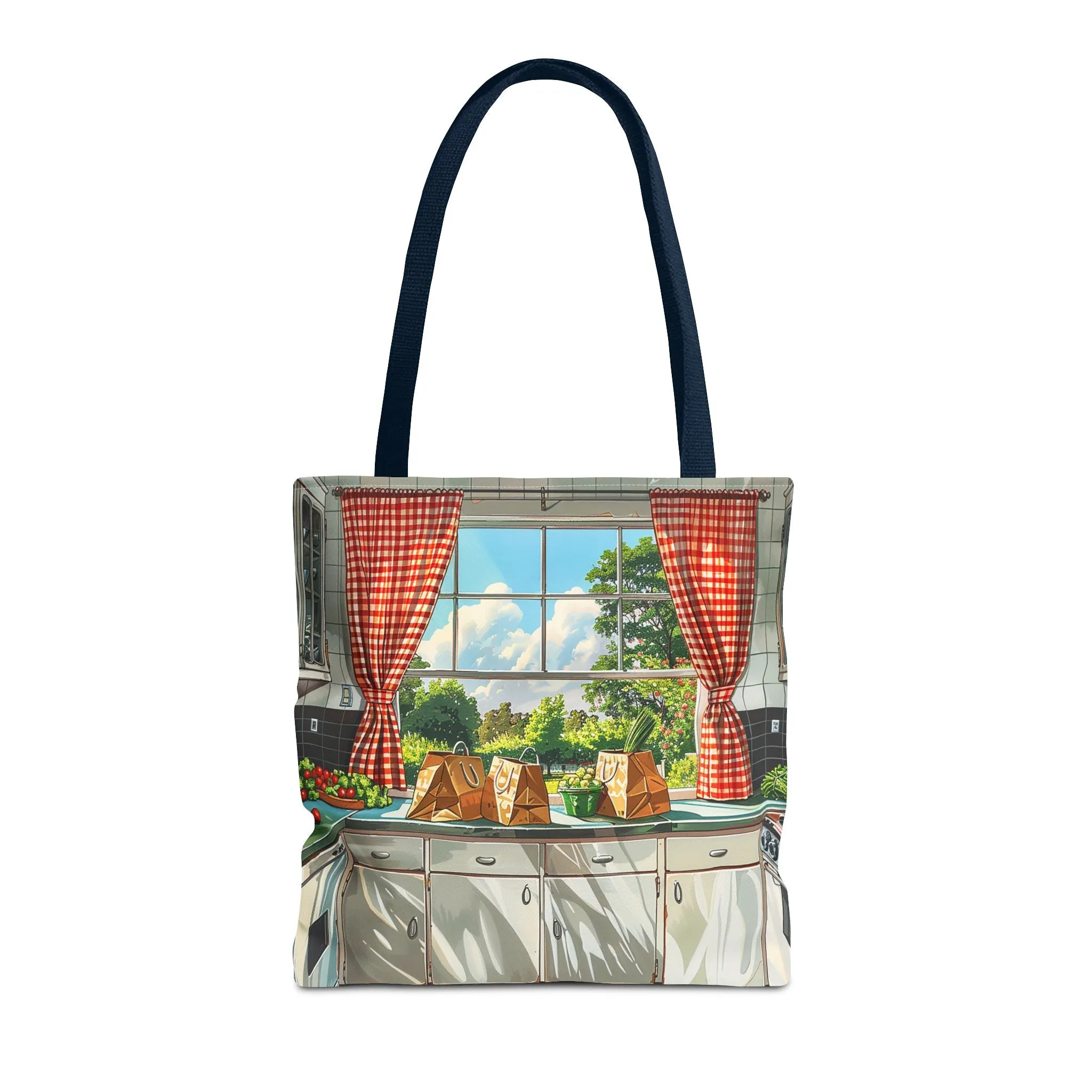 Retro Kitchen Charm Tote Bag - Step Back in Time with a Splash of Retro Fun! Available in 3 sizes.