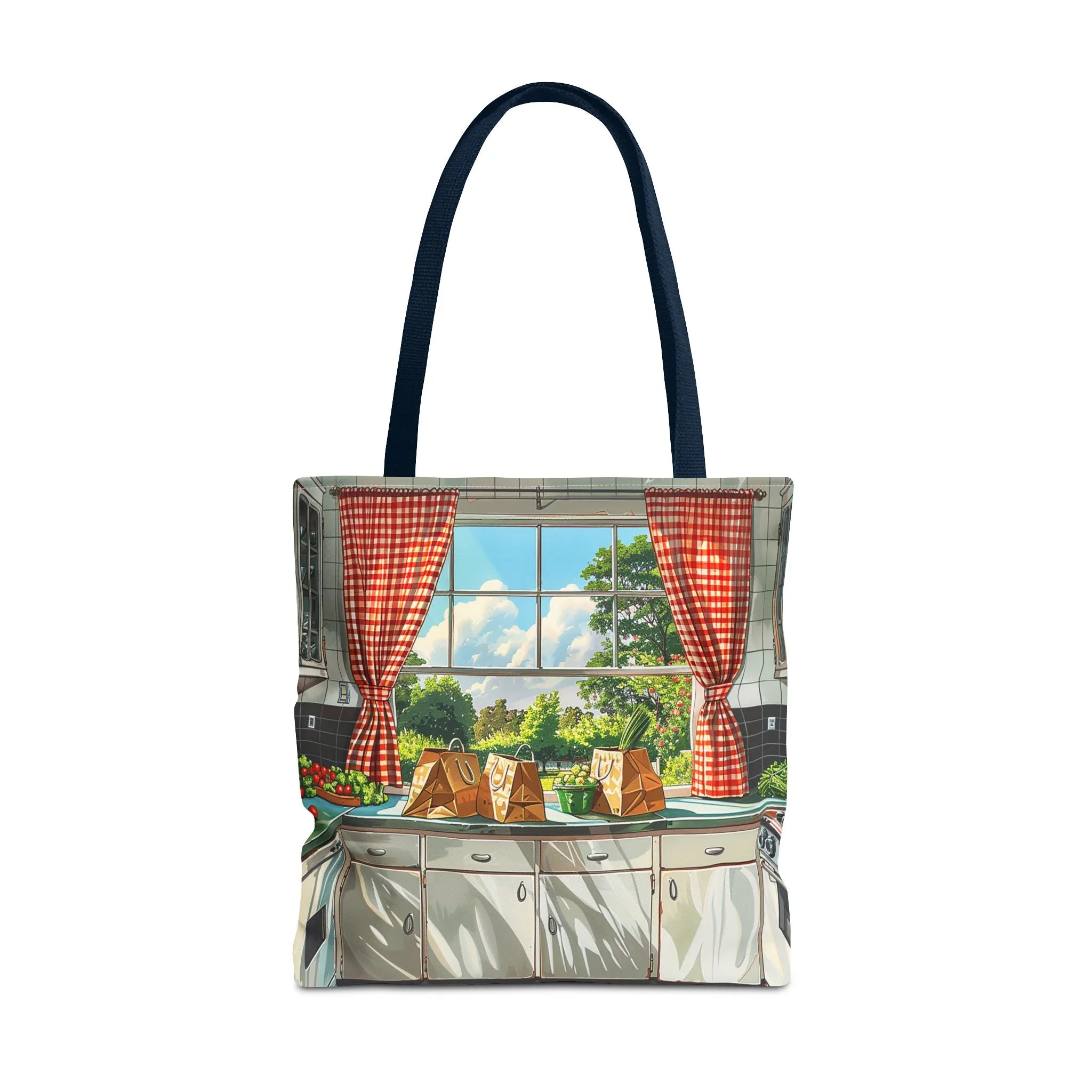 Retro Kitchen Charm Tote Bag - Step Back in Time with a Splash of Retro Fun! Available in 3 sizes.