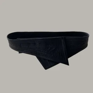 Reversible Asymmetrical Corset Belt Kohl Leather