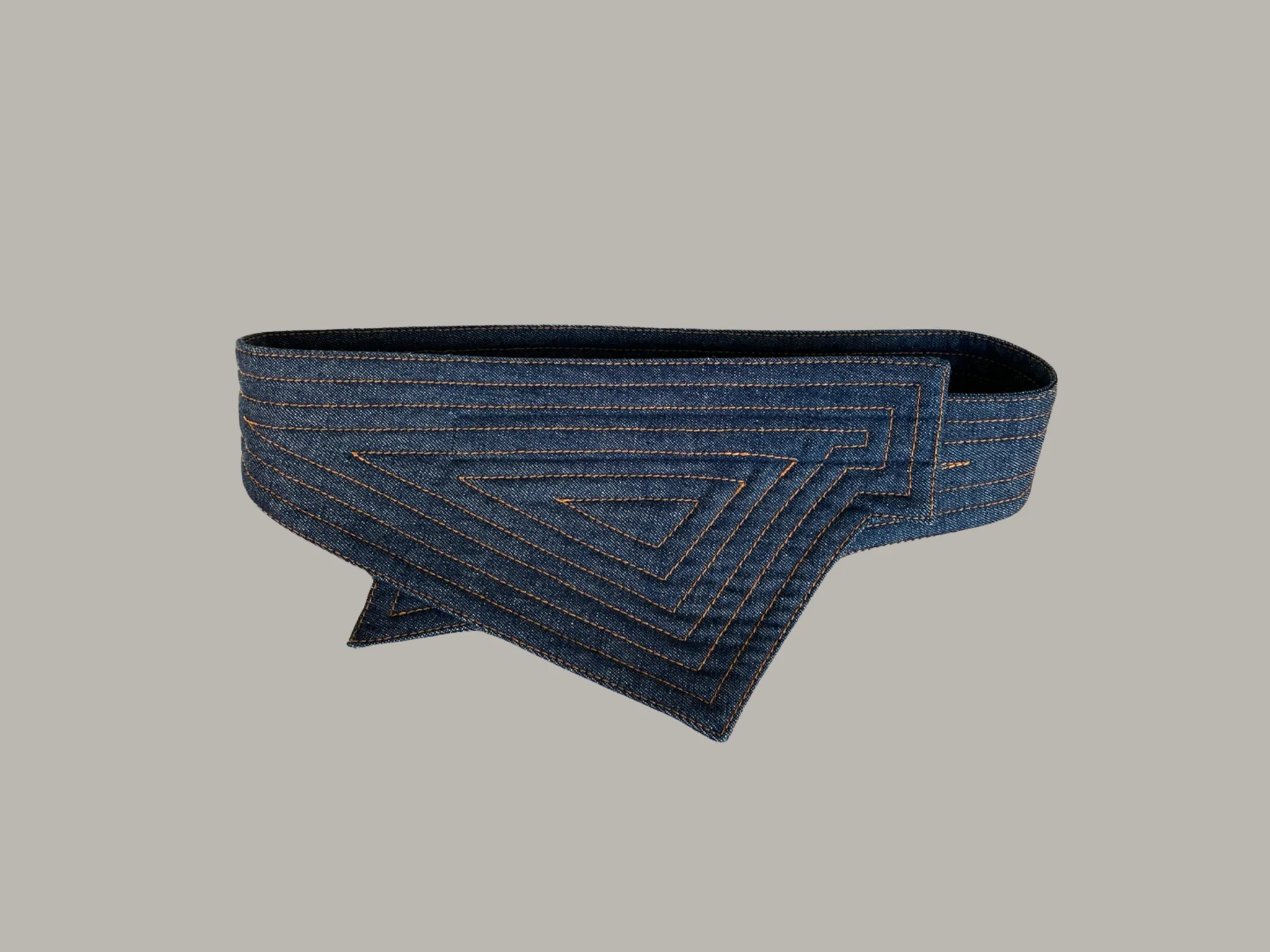 Reversible Asymmetrical Dark Indigo Denim Corset Belt {Made to Order}