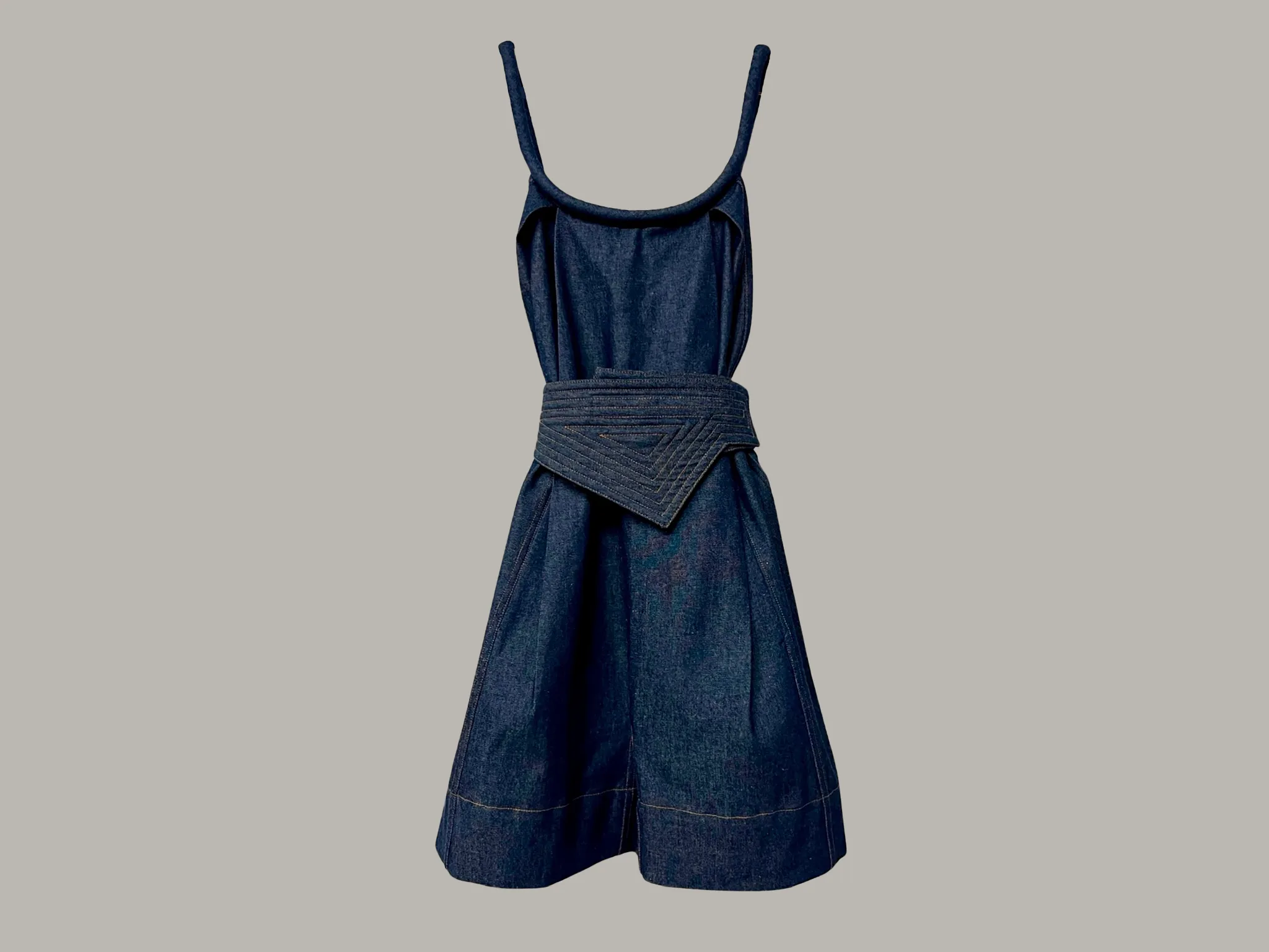 Reversible Asymmetrical Dark Indigo Denim Corset Belt {Made to Order}