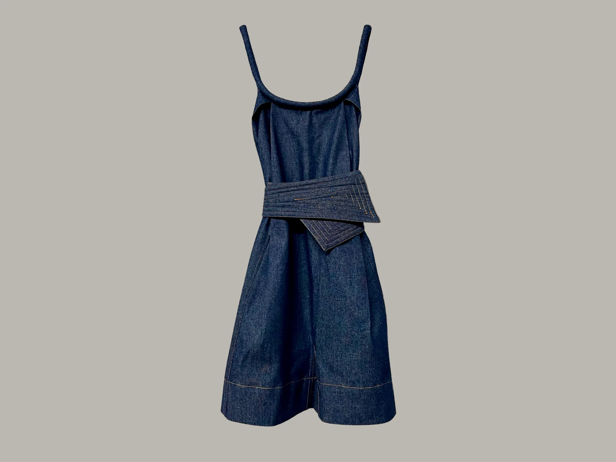 Reversible Asymmetrical Dark Indigo Denim Corset Belt {Made to Order}