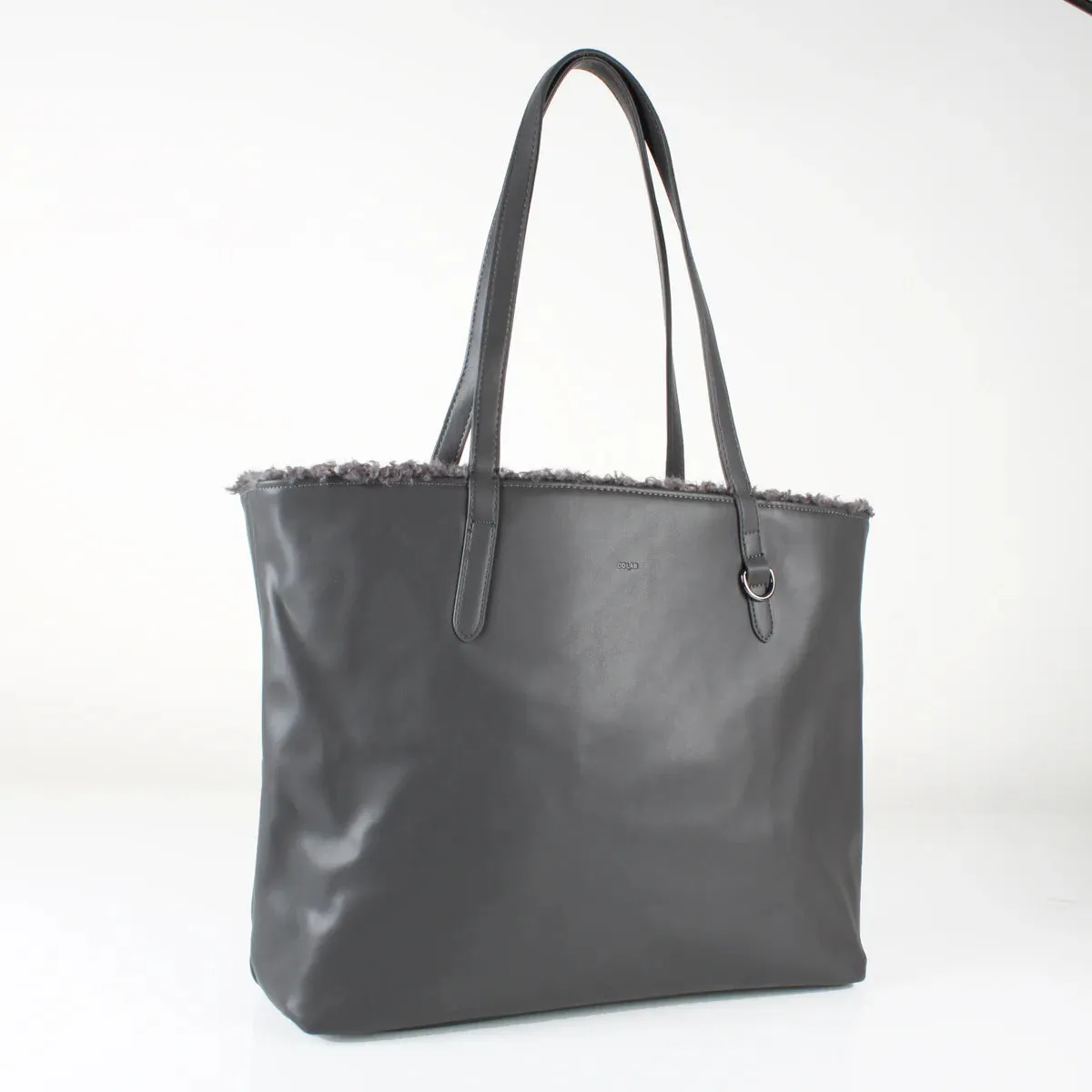 REVERSIBLE GEM TOTE - NIGHTSHADE SHEARLING