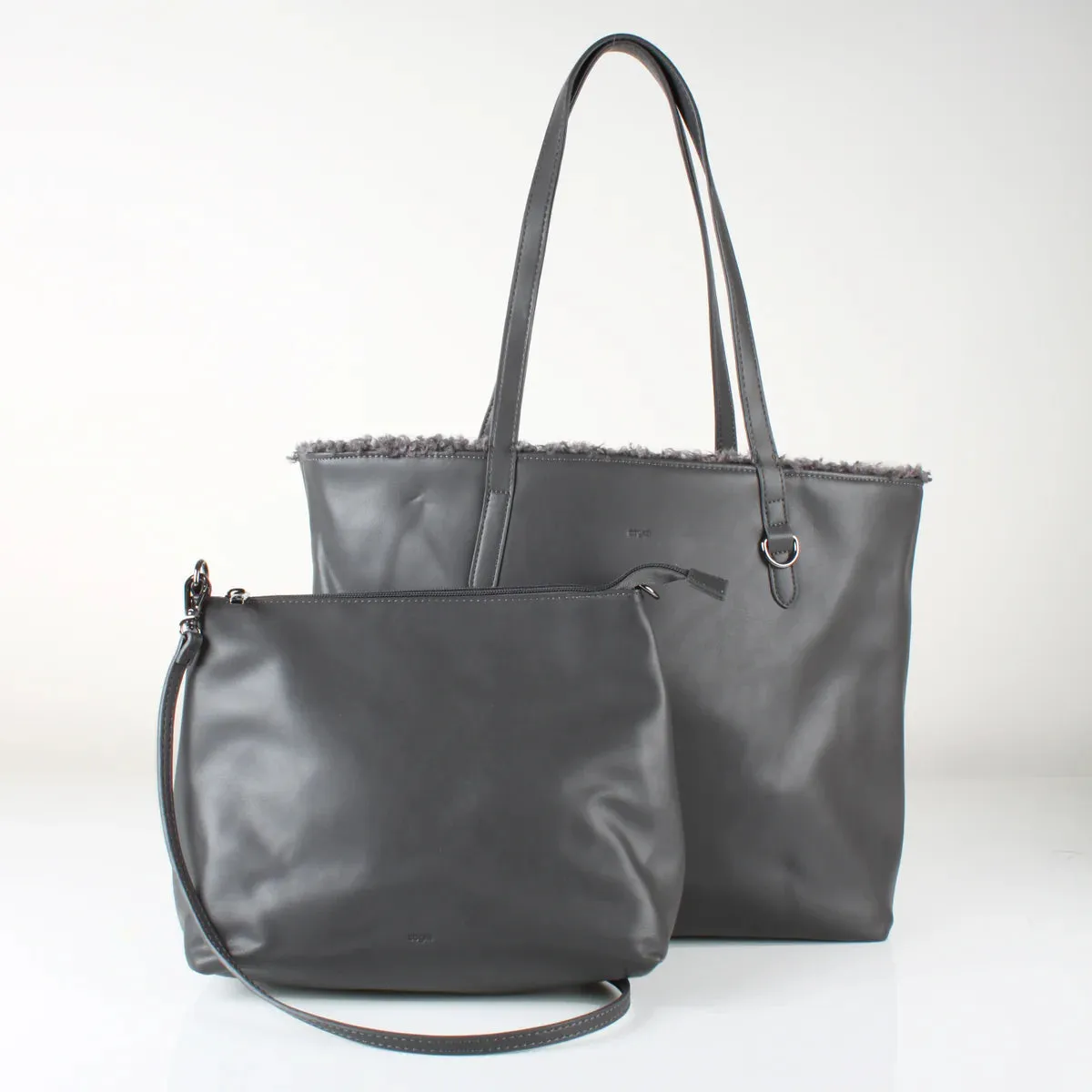 REVERSIBLE GEM TOTE - NIGHTSHADE SHEARLING