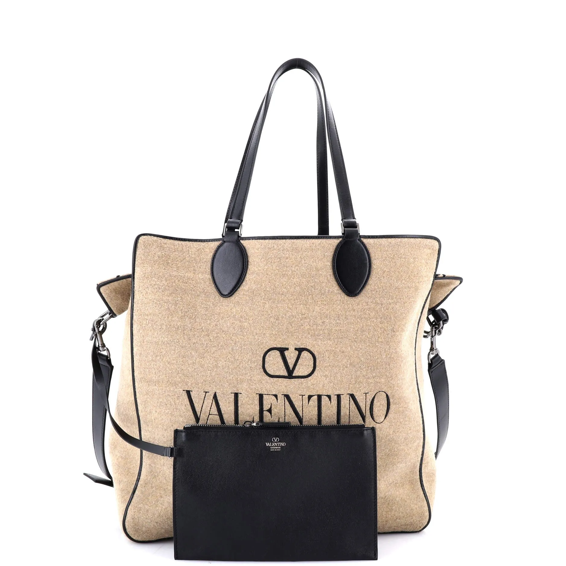Reversible Shopping Tote Toile Iconograph Fabric with Leather Medium