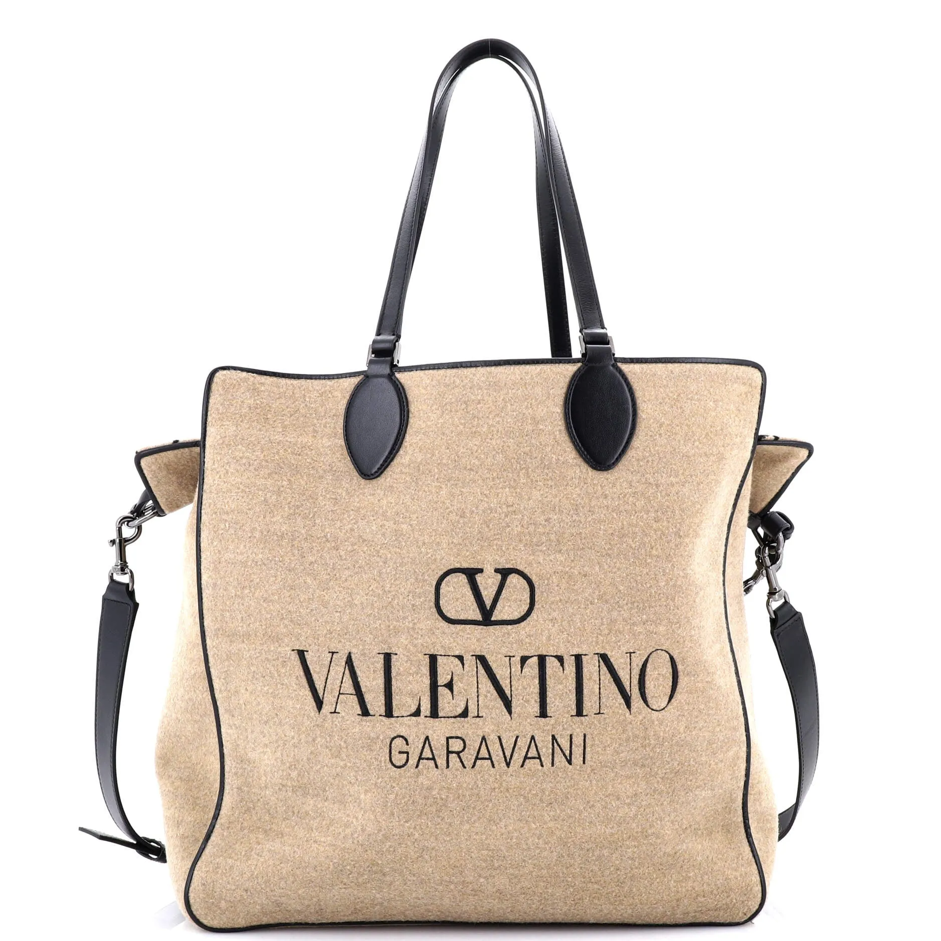 Reversible Shopping Tote Toile Iconograph Fabric with Leather Medium