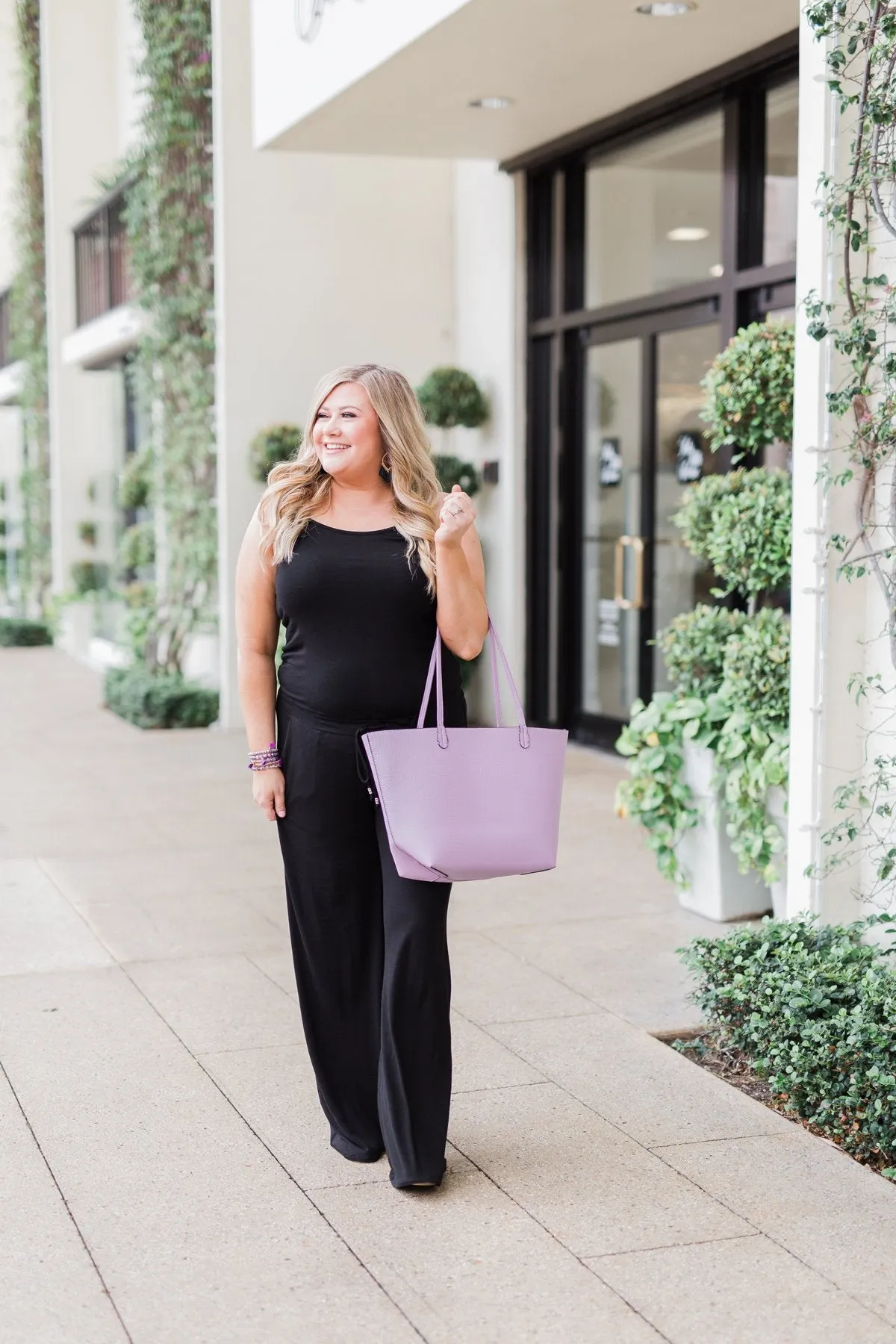 Reversible Tote- Lavender/White