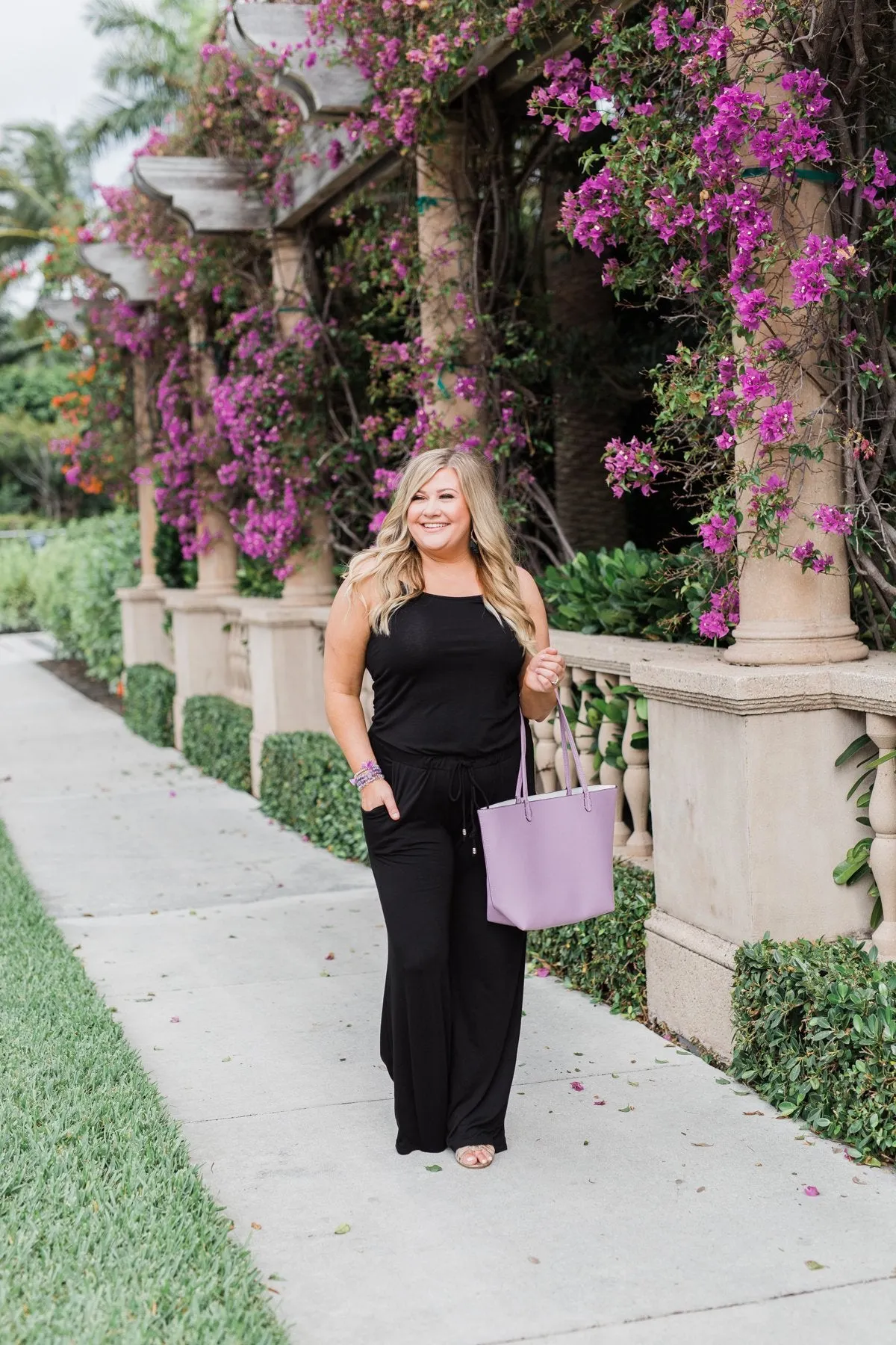 Reversible Tote- Lavender/White