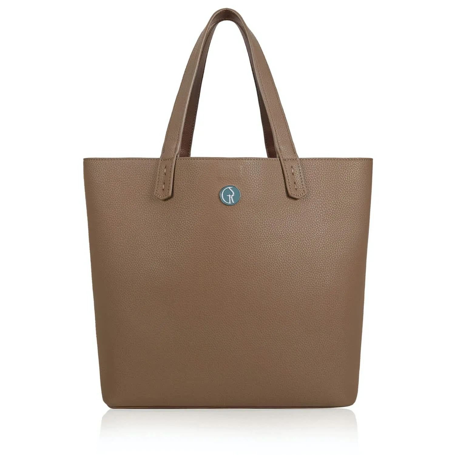 Reversible Vegan Leather Tote | Brown & Beige