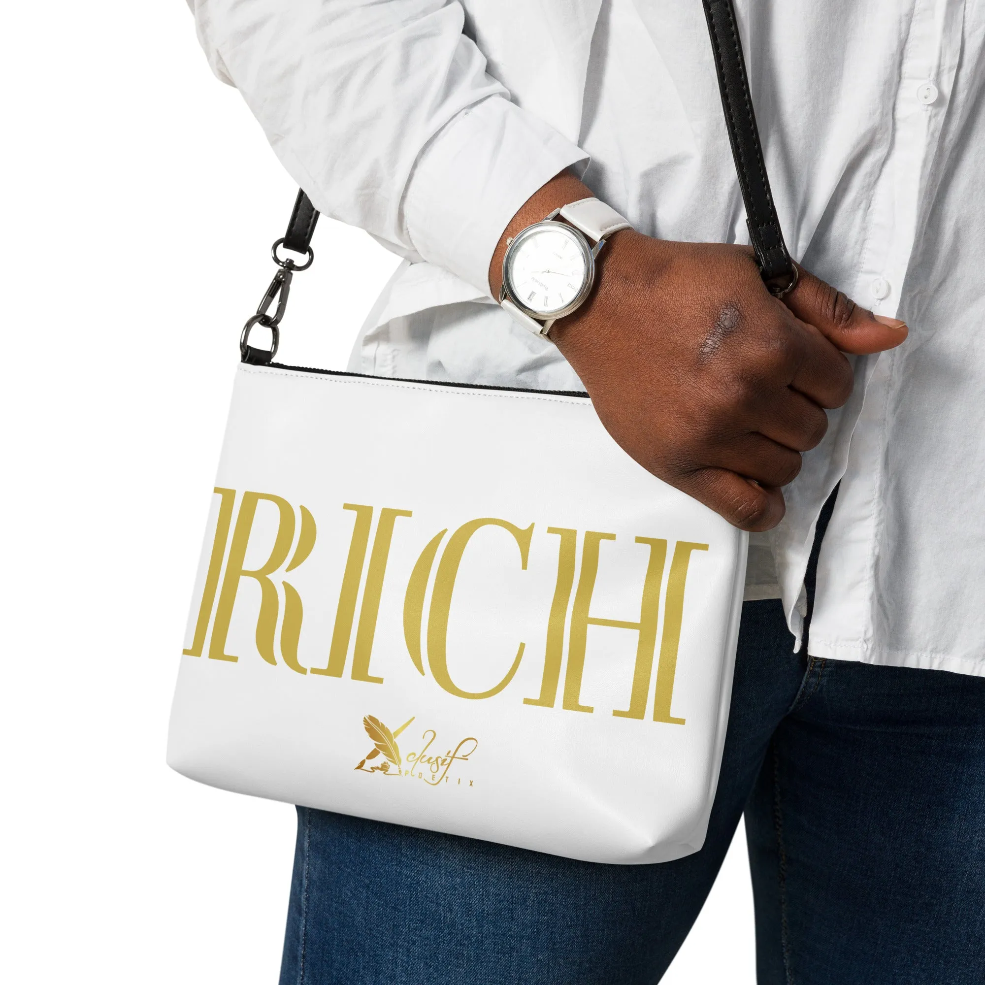 RICH BY XCLUSIF POETIX WHITE & GOLD Crossbody bag