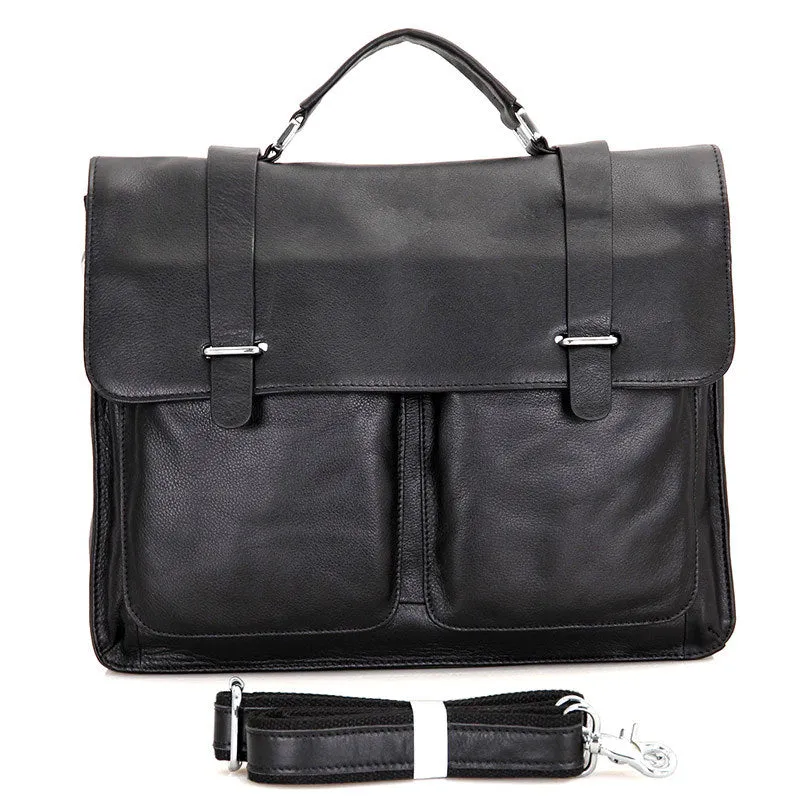 ROCKCOW Top Grain Leather Briefcase Men's Business Bag Crossbody Messenger Shoulder Bag 7100