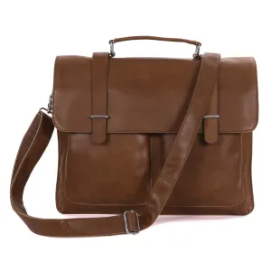 ROCKCOW Top Grain Leather Briefcase Men's Business Bag Crossbody Messenger Shoulder Bag 7100