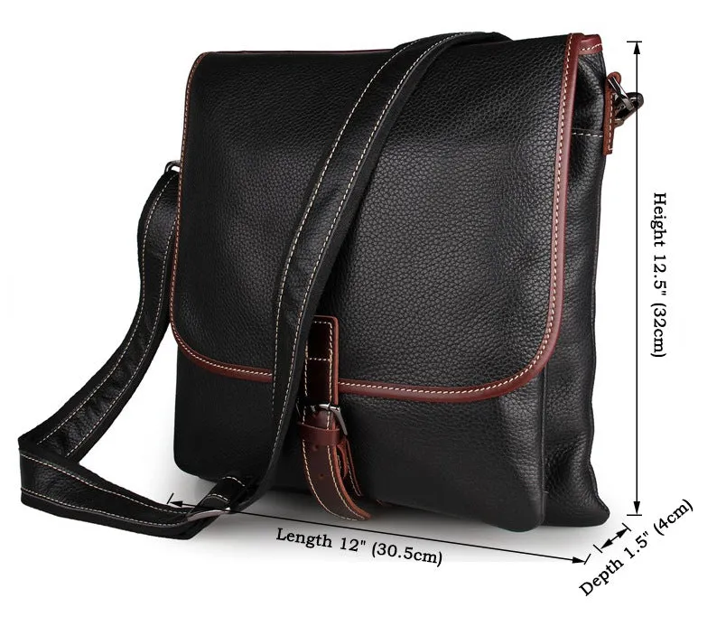 Rockcow Top Grain Leather Messenger Bags Men's Vintage Shoulder Bags Travel Satchel 7312