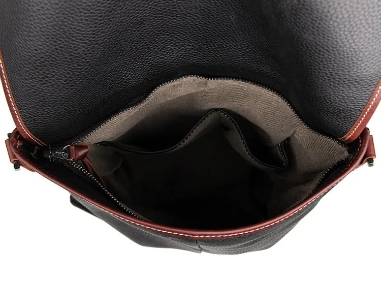 Rockcow Top Grain Leather Messenger Bags Men's Vintage Shoulder Bags Travel Satchel 7312
