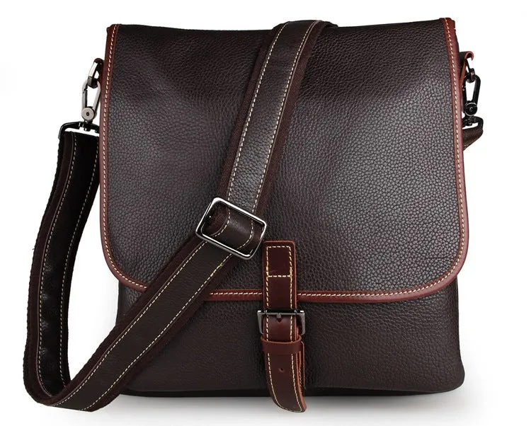 Rockcow Top Grain Leather Messenger Bags Men's Vintage Shoulder Bags Travel Satchel 7312