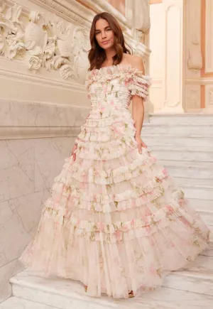 Rose Lisette Off-Shoulder Gown