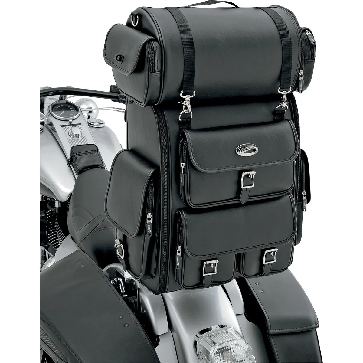 SADDLEMEN EX2200 Sissy Bar Bag with Roll Bag