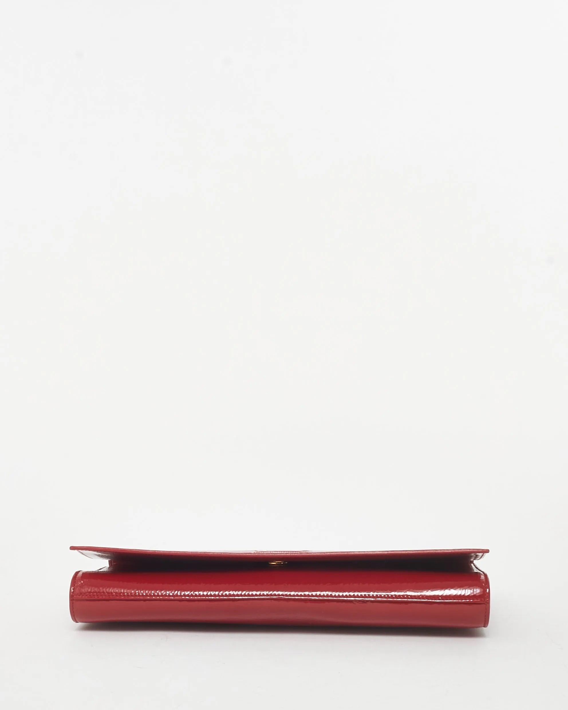Saint Laurent Red Patent Leather YSL Belle De Jour Clutch Bag