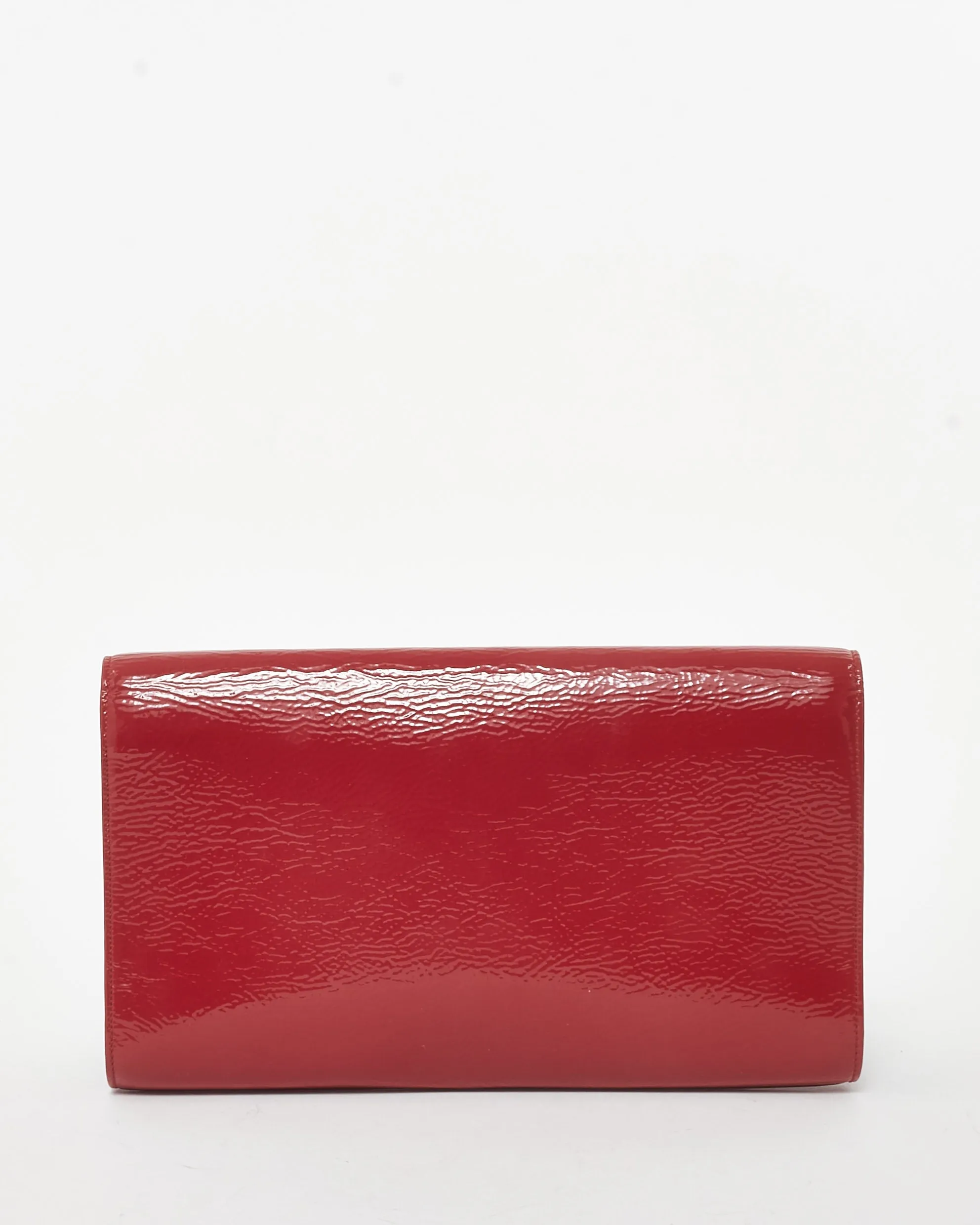 Saint Laurent Red Patent Leather YSL Belle De Jour Clutch Bag