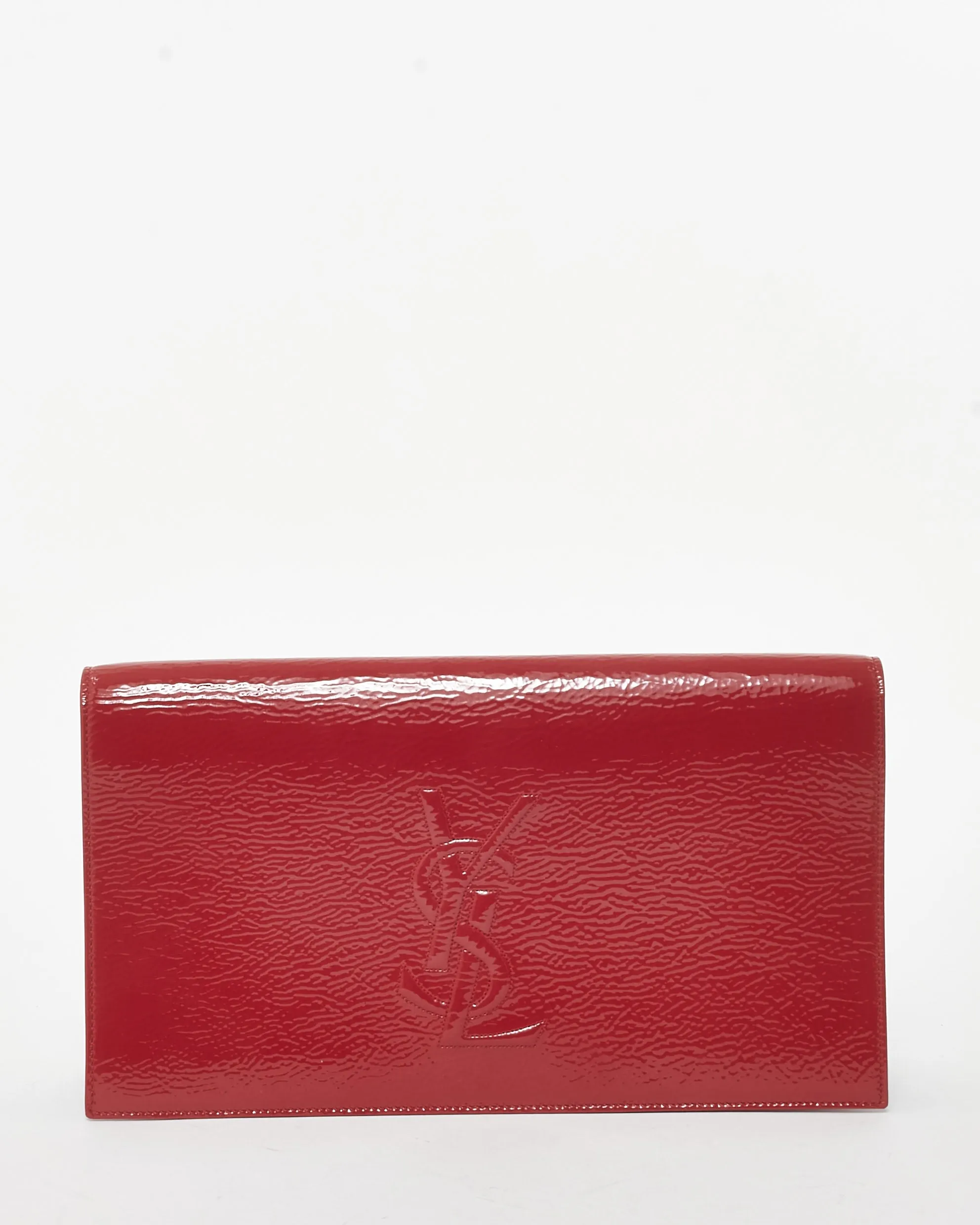 Saint Laurent Red Patent Leather YSL Belle De Jour Clutch Bag