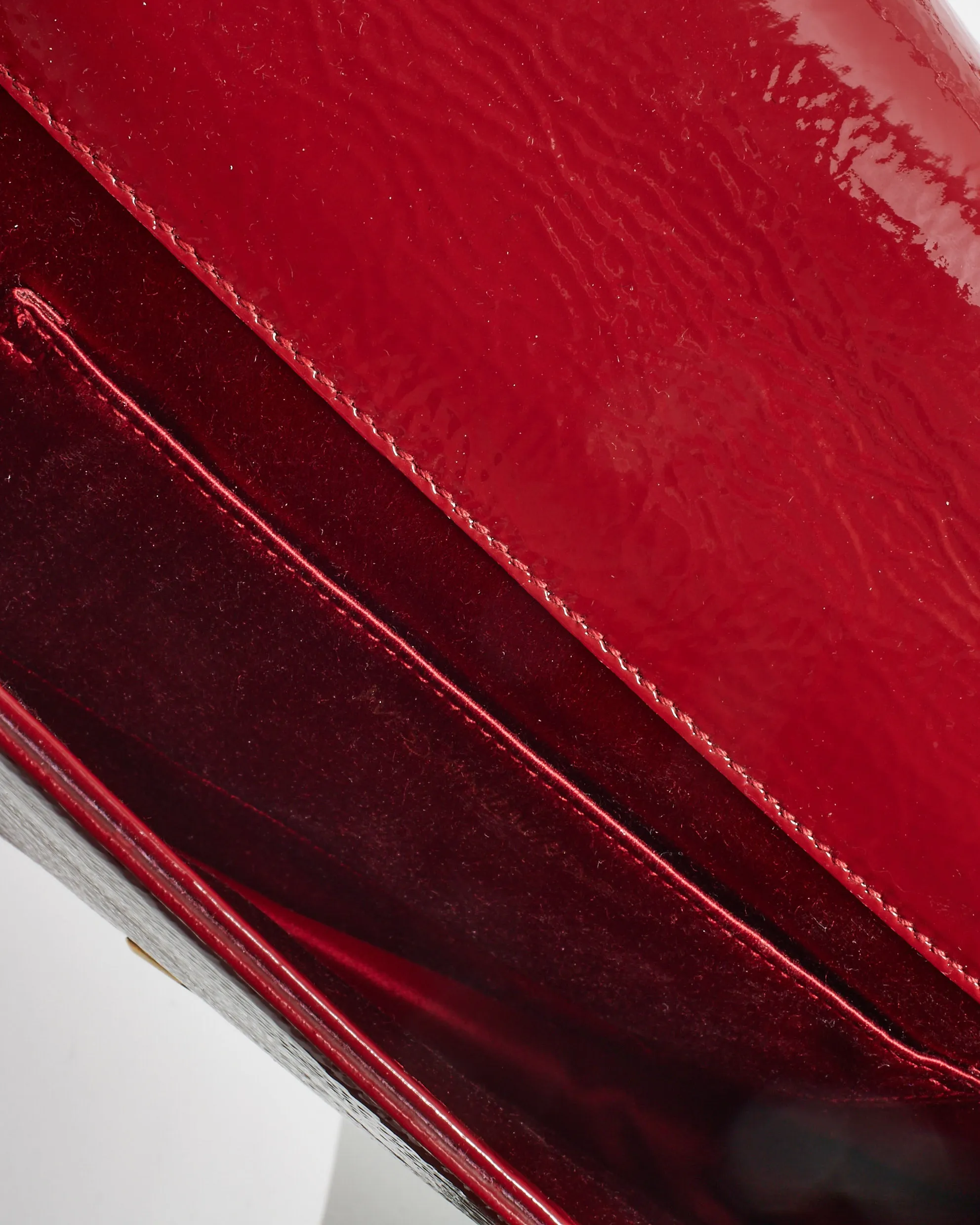 Saint Laurent Red Patent Leather YSL Belle De Jour Clutch Bag