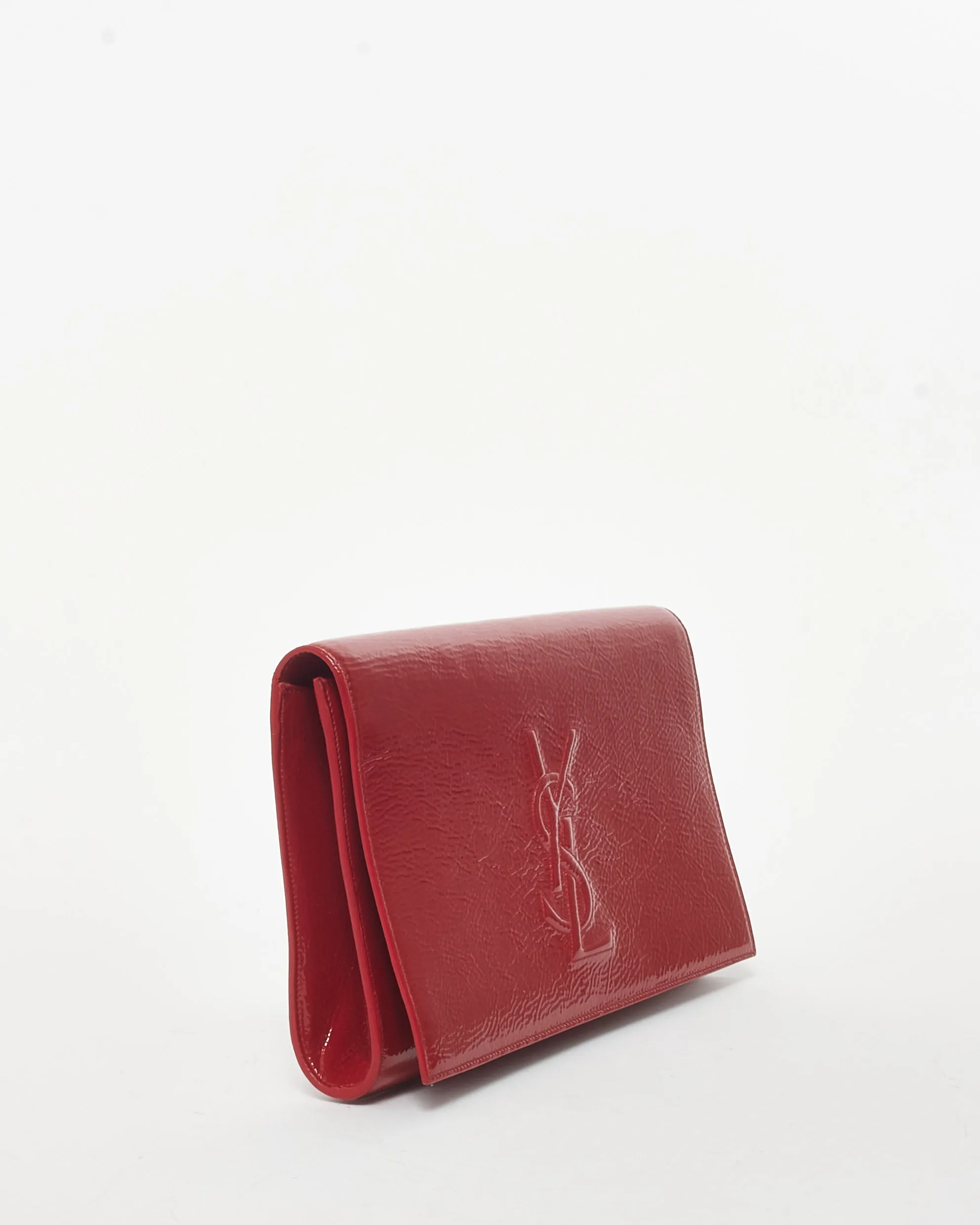 Saint Laurent Red Patent Leather YSL Belle De Jour Clutch Bag