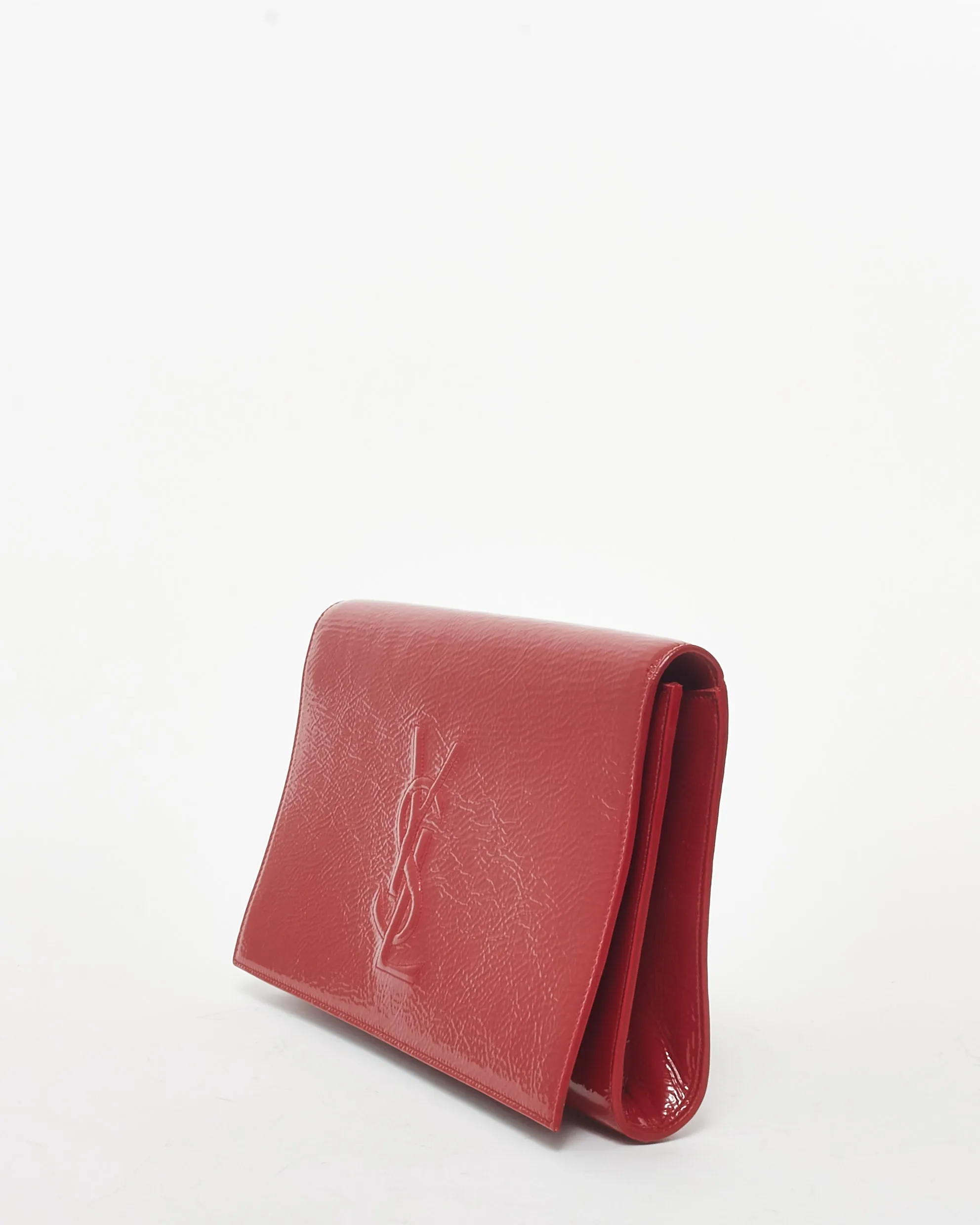 Saint Laurent Red Patent Leather YSL Belle De Jour Clutch Bag