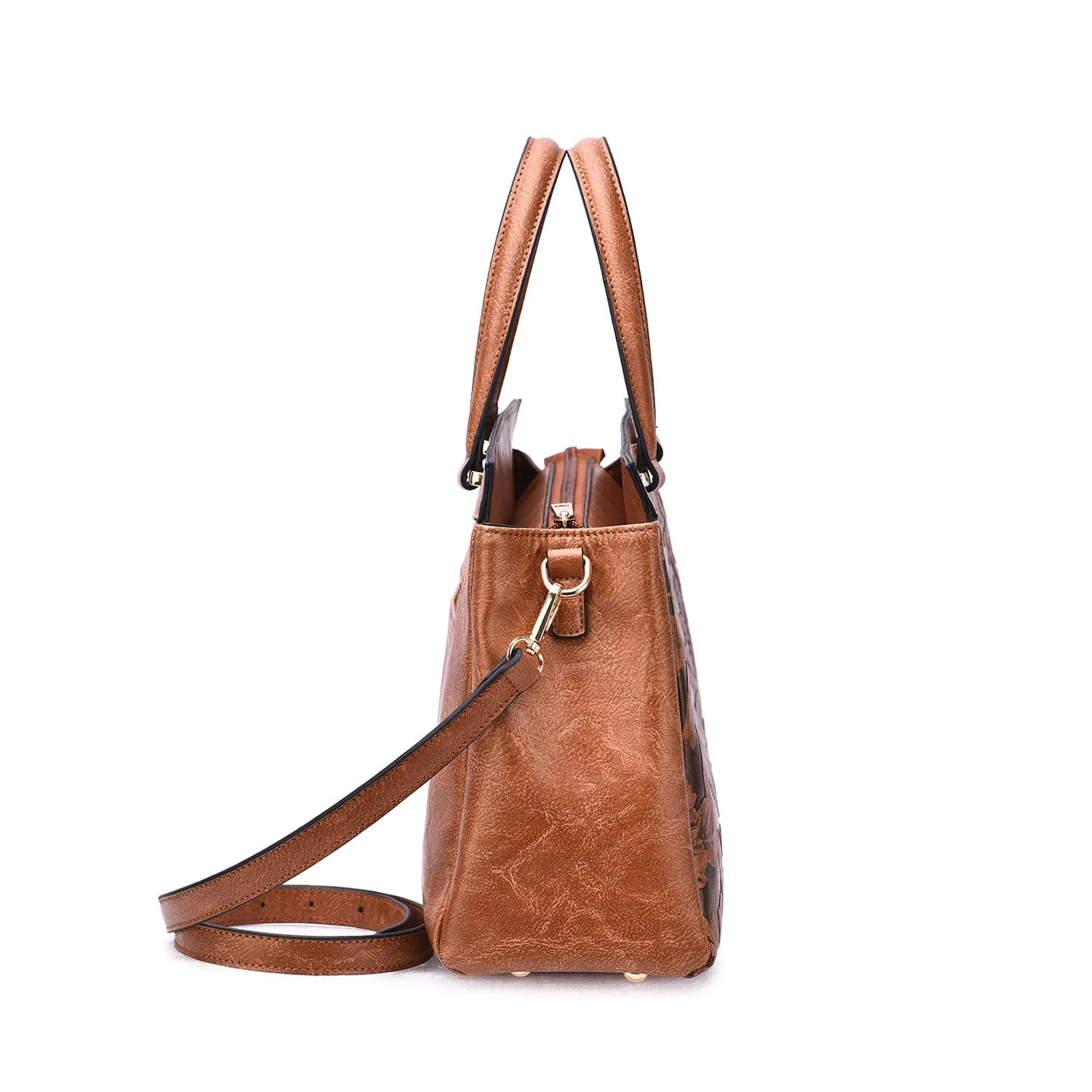 Salome 3D Embossed Floral Satchel