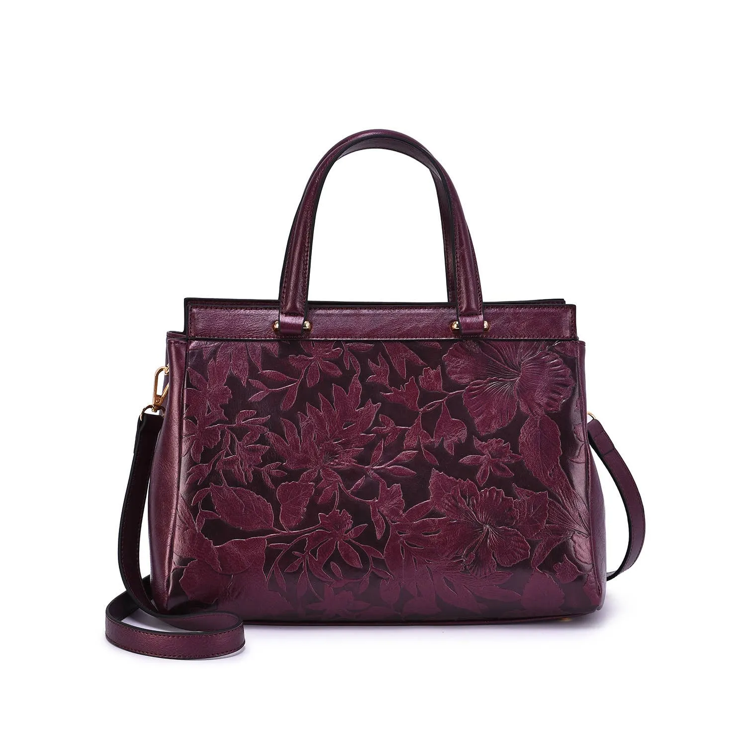 Salome 3D Embossed Floral Satchel