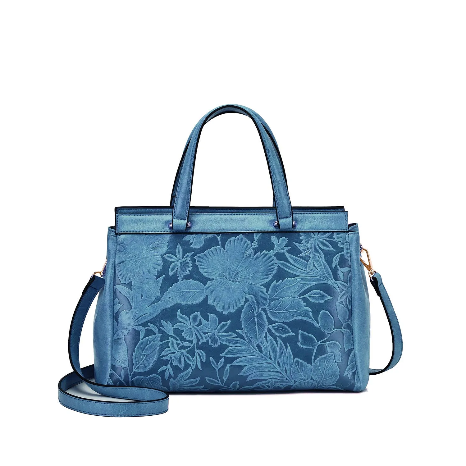Salome 3D Embossed Floral Satchel