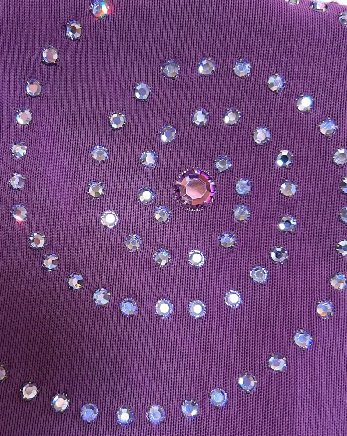 Sant Angelo 70s Dress Purple Studded with Rhinestones