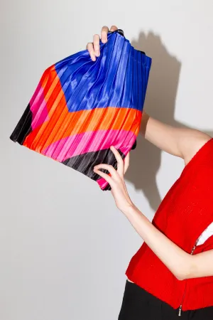 SATIN PLEATED TOTE BAG RAINBOW