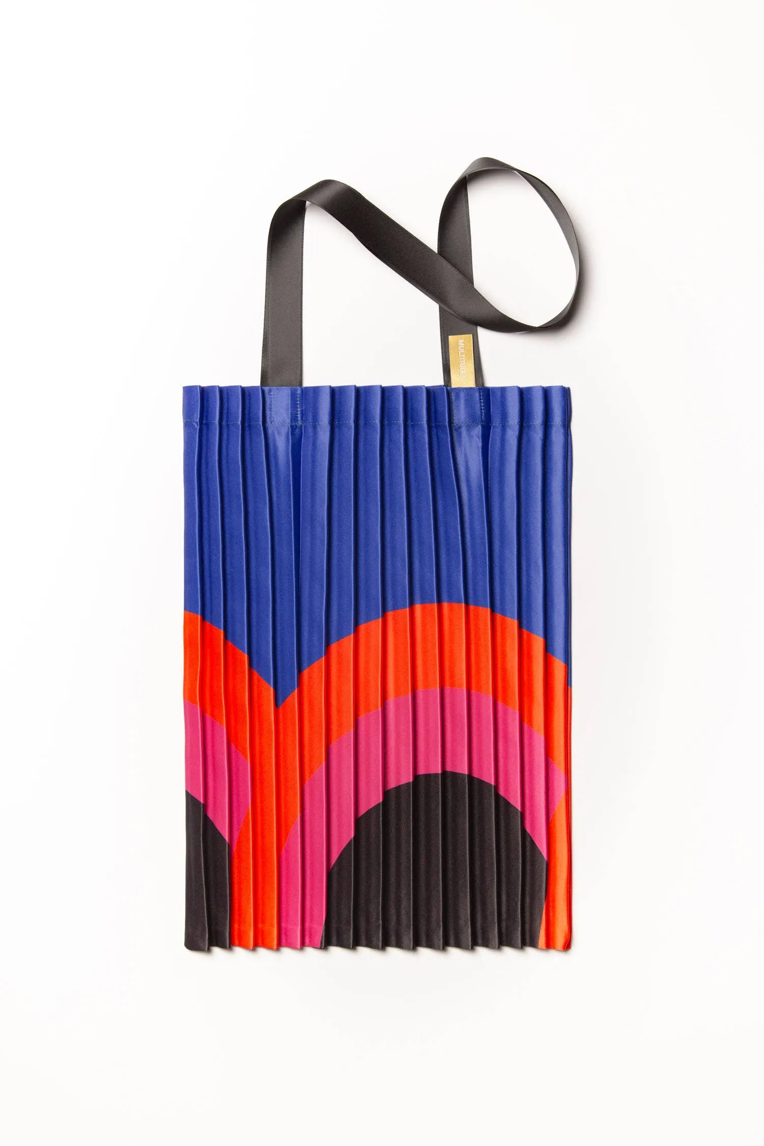 SATIN PLEATED TOTE BAG RAINBOW