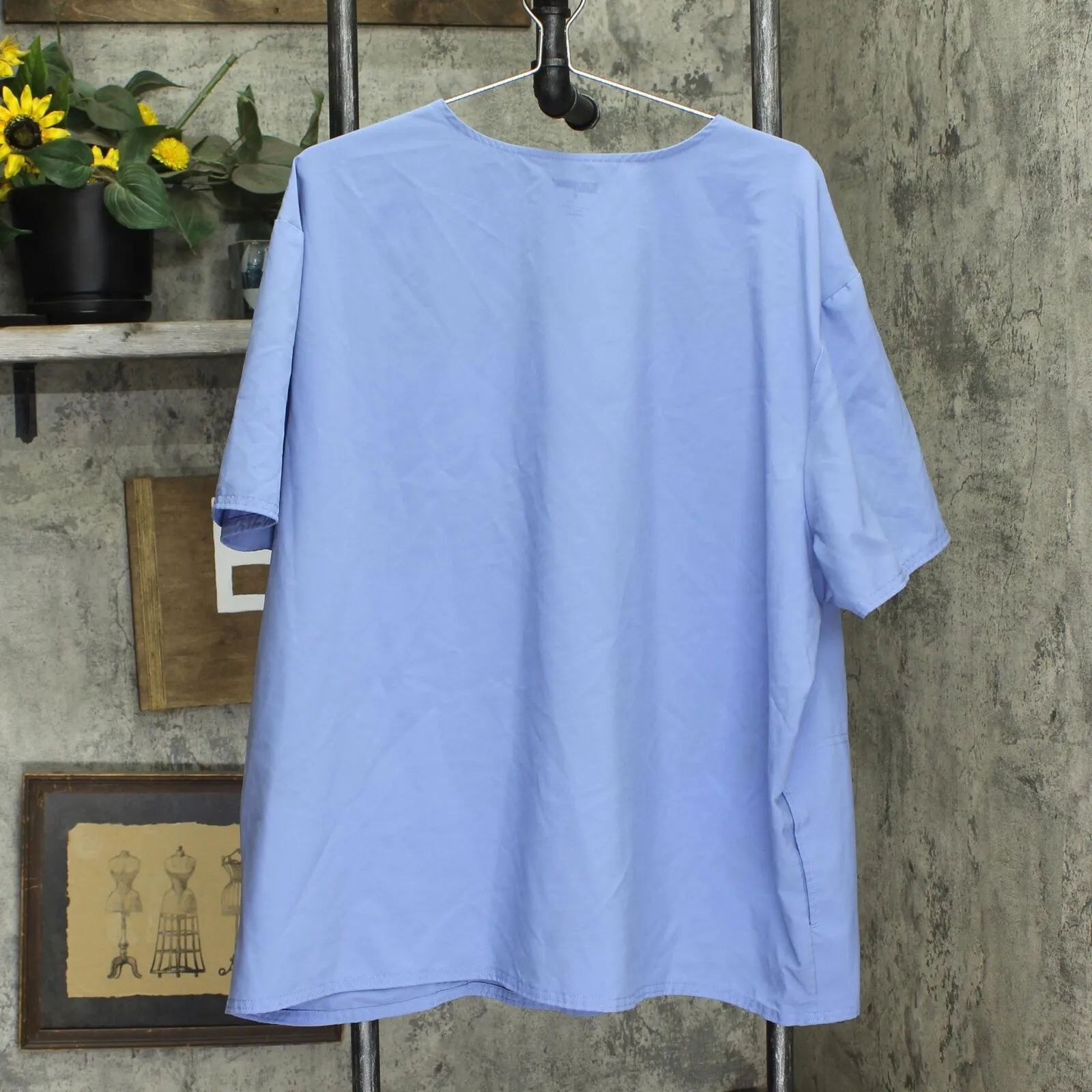 Scrubstar Womens V-Neck Short Sleeve Scrub Top 166fe5b631995c Blue M