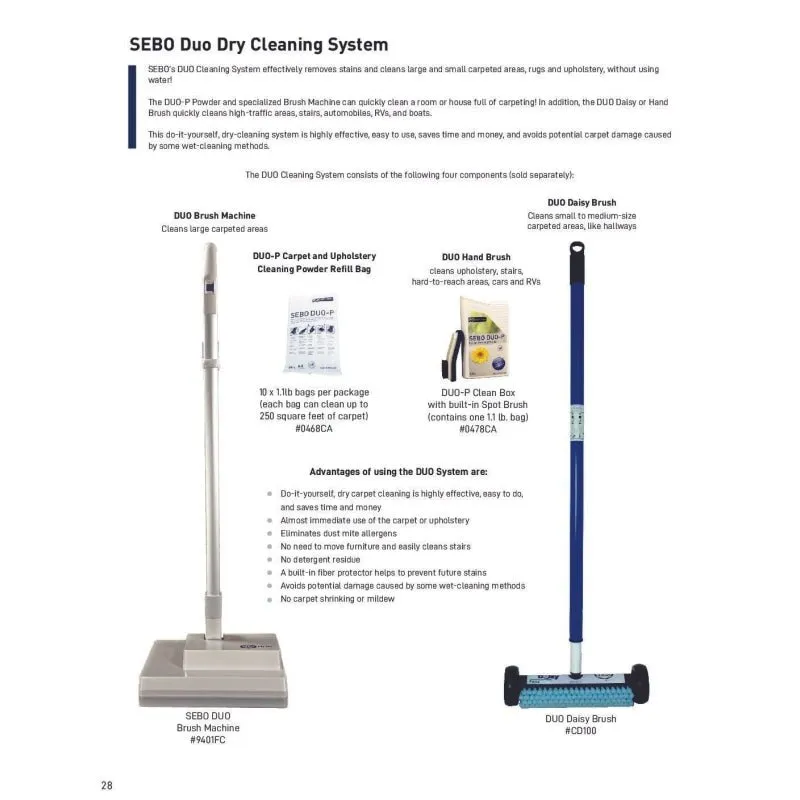 SEBO DUO-P Dry Cleaning Powder – 10 x 500g bags